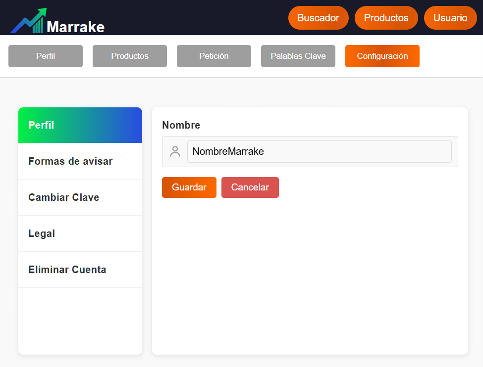 blog configuración usuario de Marrake